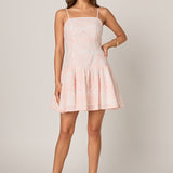 Eyelet Drop Waist Mini Dress