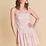 Eyelet Drop Waist Mini Dress