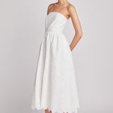 Evangeline Eyelet Strapless Maxi Dress