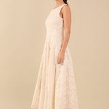 Denali Floral Embroidered Sleeveless Midi Dress