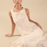 Denali Floral Embroidered Sleeveless Midi Dress