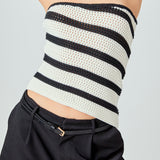 Strapless Striped Knit Top