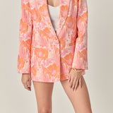 Floral Jacquard Blazer