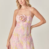 Rosette Jacquard Mini Dress