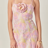Rosette Jacquard Mini Dress