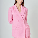 Emily Tweed Cinched Double Breasted Blazer