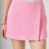 Emily High Waisted Tweed Wrap Mini Skirt