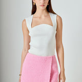 Emily High Waisted Tweed Wrap Mini Skirt