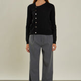 Knit Cardigan with Cross Over Buttons