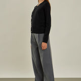 Knit Cardigan with Cross Over Buttons