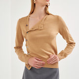 Knit Cardigan with Cross Over Buttons