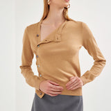 Knit Cardigan with Cross Over Buttons