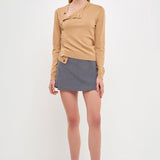Knit Cardigan with Cross Over Buttons