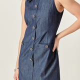 Denim Collared Mini Dress