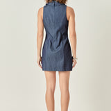 Denim Collared Mini Dress