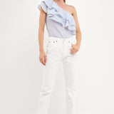 One Shoulder Stripe Top