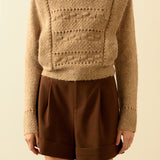 Chunky Wool Knit Detailed Sweater
