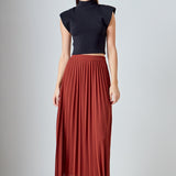 Pleated Maxi Skirt