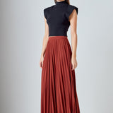 Pleated Maxi Skirt