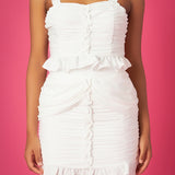 Ruffled Ruched Cropped Top