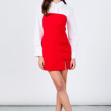 Strapless Bow Accent Mini Dress