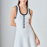 Scoop Neck Knit Midi Dress