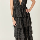 Tiered Polka Dot Maxi Dress