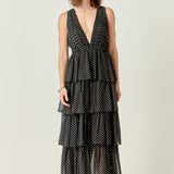 Tiered Polka Dot Maxi Dress