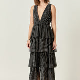 Tiered Polka Dot Maxi Dress