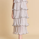 Wired Polka Dot Tiered Maxi Dress