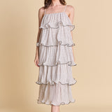 Wired Polka Dot Tiered Maxi Dress