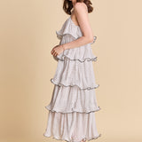 Wired Polka Dot Tiered Maxi Dress