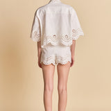 Embroidered Shirt and Strapless Top Set