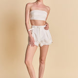 Embroidered High Waisted Relaxed shorts