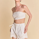 Embroidered High Waisted Relaxed shorts