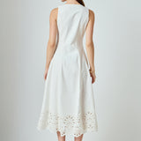 Embroidered Flounce Maxi Dress