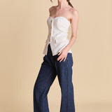 Strapless Buttoned Top