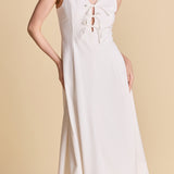 Front Bow Tie Midi Dress