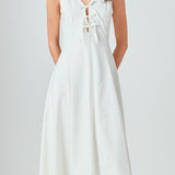 Front Bow Tie Midi Dress