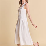 Front Bow Tie Midi Dress
