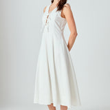 Front Bow Tie Midi Dress