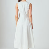 Front Bow Tie Midi Dress