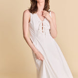 Front Bow Tie Midi Dress