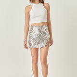 Beaded Sequins Mini Skirt