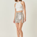 Beaded Sequins Mini Skirt