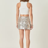 Beaded Sequins Mini Skirt