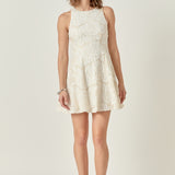 Floral Embroidered Mini Dress