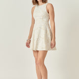 Floral Embroidered Mini Dress