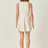 Floral Embroidered Mini Dress