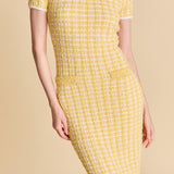 Check Sweater Midi Dress